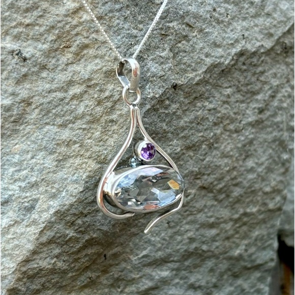 White Topaz & Amethyst Necklace - Picture 6 of 15